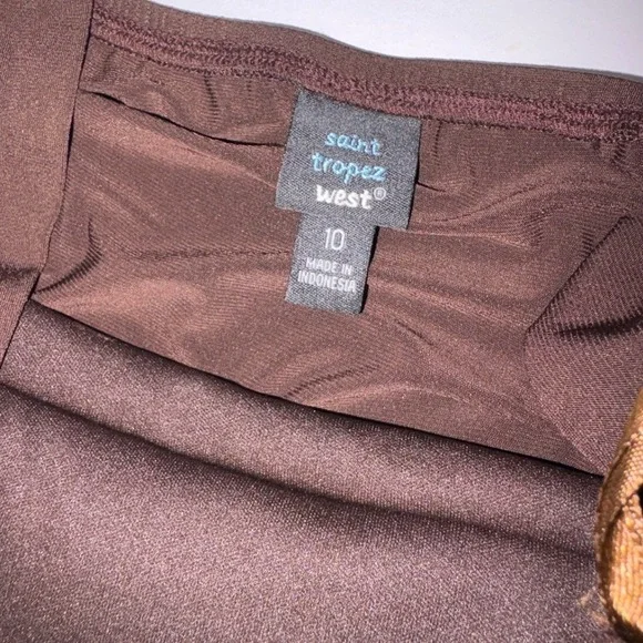 Saint Tropez West Women's Boho Paisley Print Dress Brown Teal Green Size 10 - Picture 4 of 7